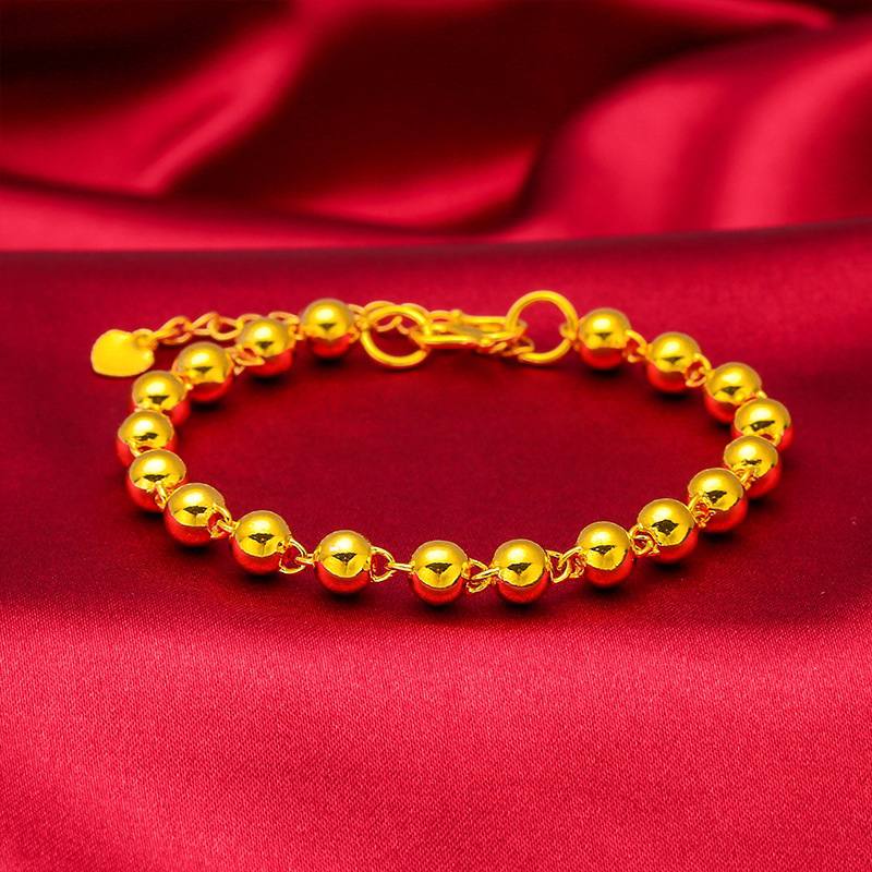 14k Golden Beads Bracelet - Stainless Steel