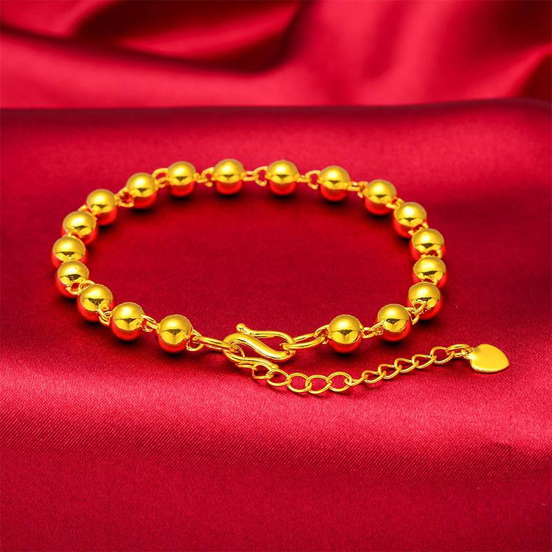 14k Golden Beads Bracelet - Stainless Steel