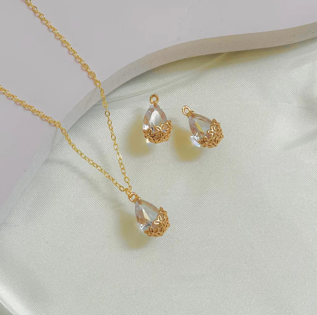 18k Gold Plated Crystal Drop