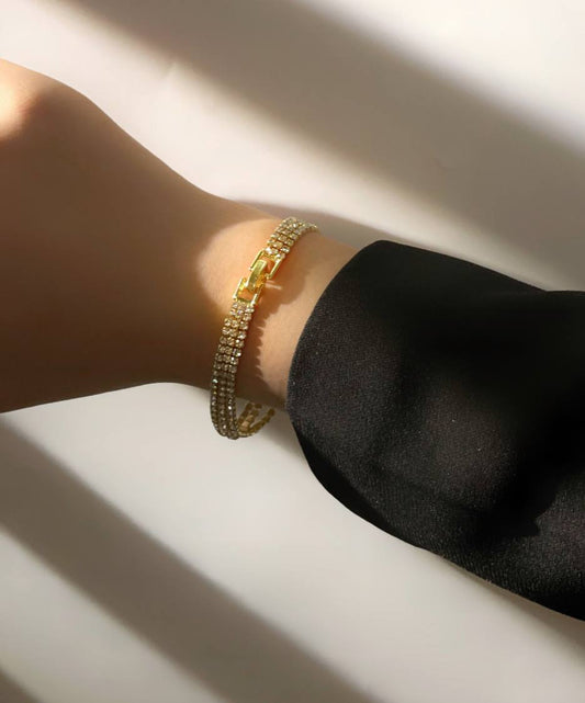 Gold Plated Kelsey Trio Shine Bracelet