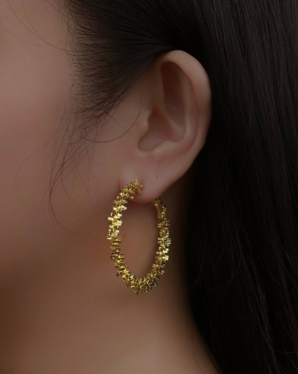 S925 Daire Golden Braid Earring