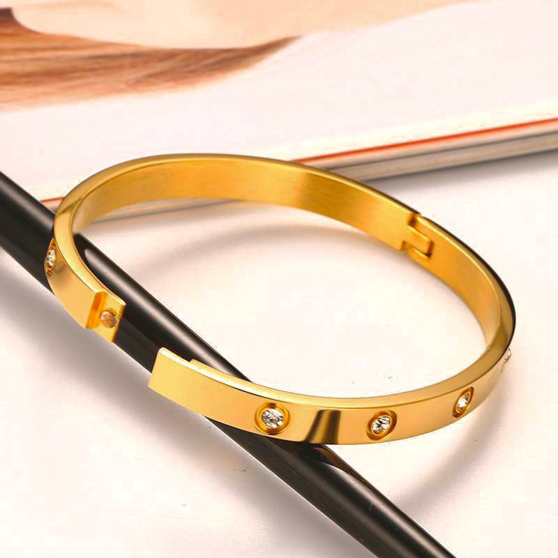 Briar Classic Golden Bangle - Titanium Steel